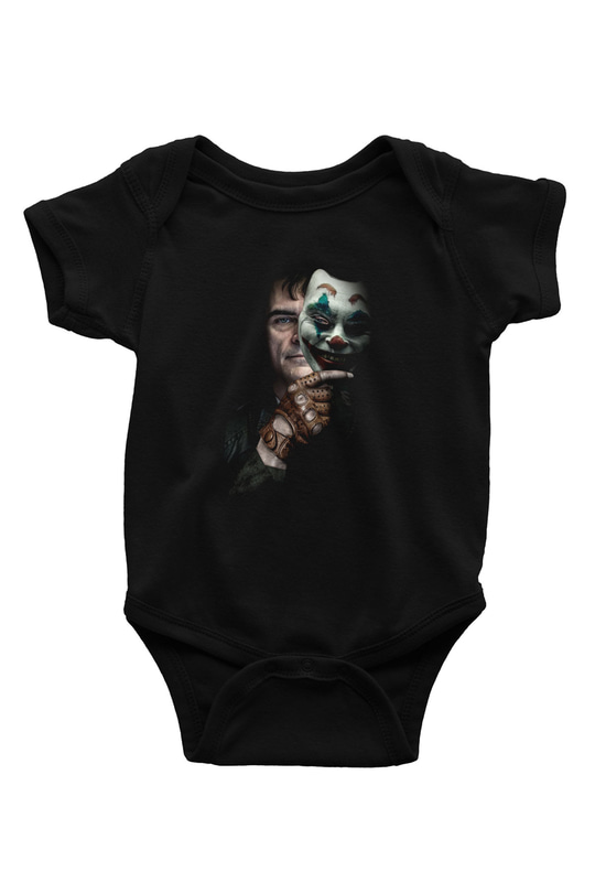 Unisex Joker Siyah Bebek Body - Zıbın