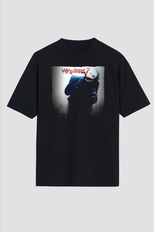 Unisex Joker Siyah Unisex Oversize Tshirt