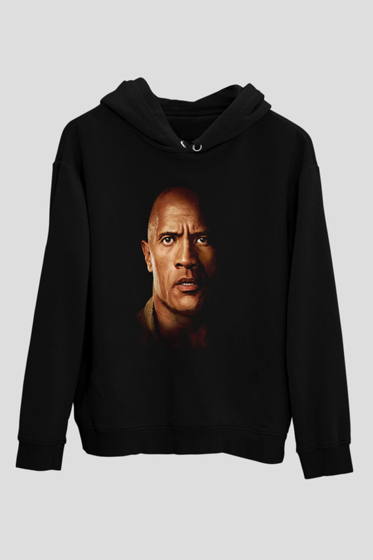 Unisex Jumanji Vahşi Orman (Jumanji Welcome to the Jungl‪e‬) Baskılı Siyah Kapüşonlu Sweatshirt