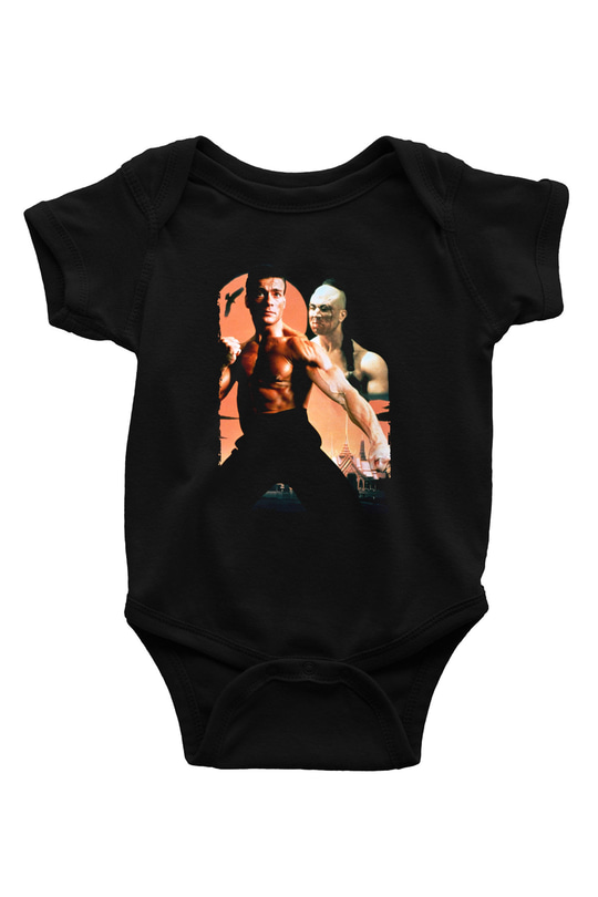 Unisex Kansporu (Bloodsport) Baskılı Siyah Bebek Body - Zıbın