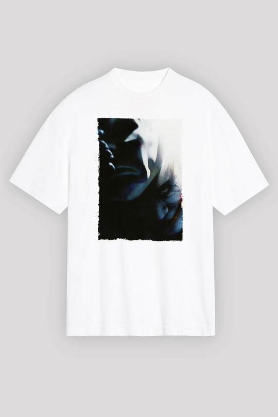 Unisex Kara Şövalye (The Dark Knight) Baskılı Beyaz T-shirt