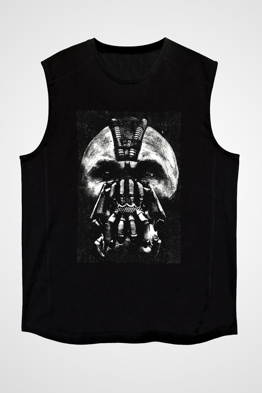 Unisex Kara Şövalye (The Dark Knight) Baskılı Siyah Kolsuz Tişört