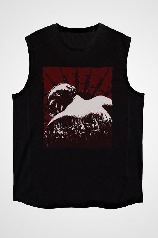 Unisex Kara Şövalye (The Dark Knight) Baskılı Siyah Kolsuz Tshirt