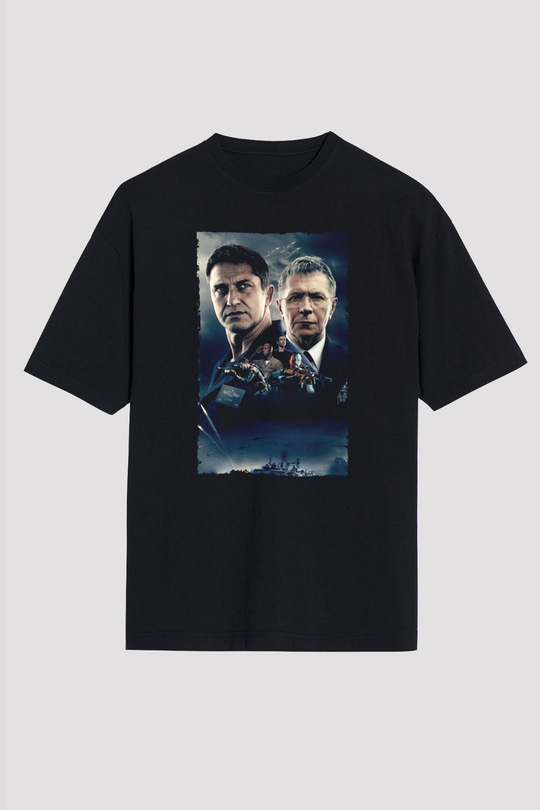 Unisex Katil Avcısı (Hunter Killer) Baskılı Siyah Oversize Tişört