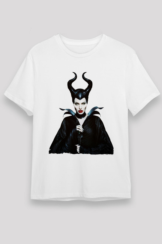 Unisex Malefiz (Maleficent) Baskılı Beyaz Tshirt