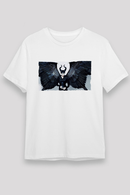 Unisex Malefiz (Maleficent) Baskılı Beyaz Tişört