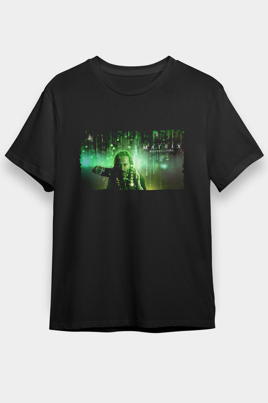 Unisex Matrix Resurrections (The Matrix Resurrections) Baskılı Siyah T-Shirt