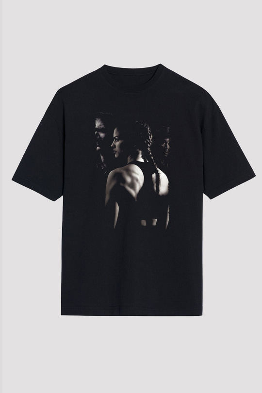 Unisex Milyonluk Bebek (Million Dollar Baby) Baskılı Siyah Oversize Tshirt