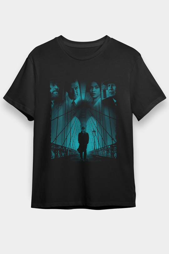 Unisex Motherless Brooklyn Baskılı Siyah Tshirt