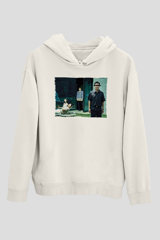 Unisex Parasite-Parazit Beyaz Kapüşonlu Sweatshirt