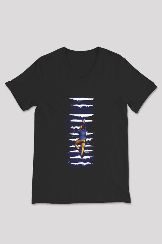Unisex Pislik (Filth) Baskılı Siyah V Yaka Tshirt