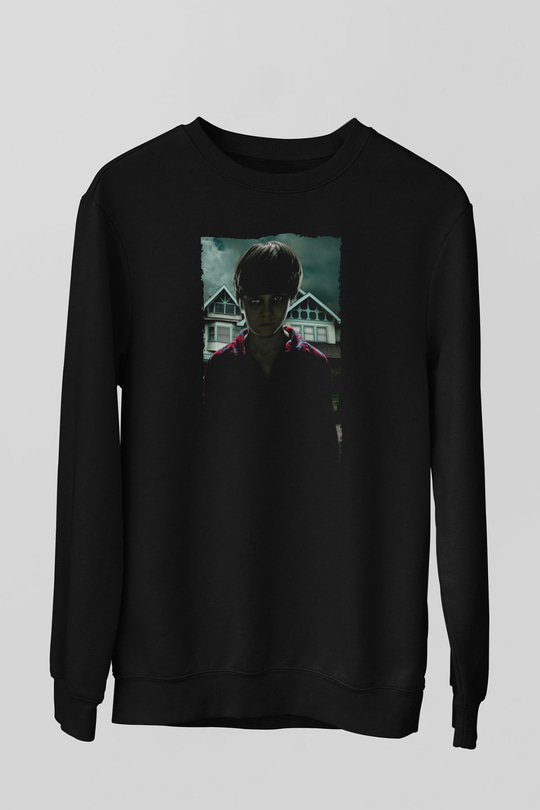 Unisex Ruhlar Bölgesi (Insidious) Baskılı Siyah Sweatshirt
