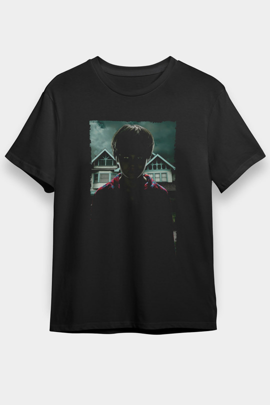 Unisex Ruhlar Bölgesi (Insidious) Baskılı Siyah Tişört