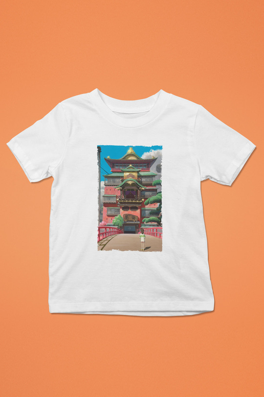 Unisex Ruhların Kaçışı (Spirited Away) Baskılı Beyaz Çocuk Tshirt