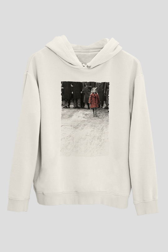 Unisex Schindler'in Listesi (Schindler's List) Baskılı Beyaz Kapüşonlu Sweatshirt