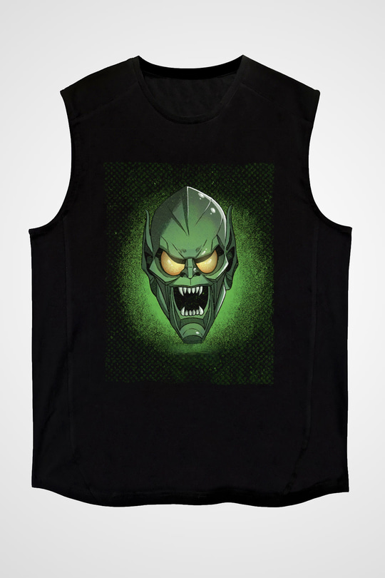 Unisex Sinister Six Baskılı Siyah Kolsuz Tshirt