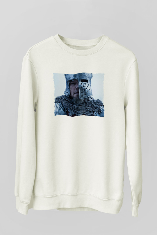 Unisex Son Düello (The Last Duel) Baskılı Beyaz Sweatshirt