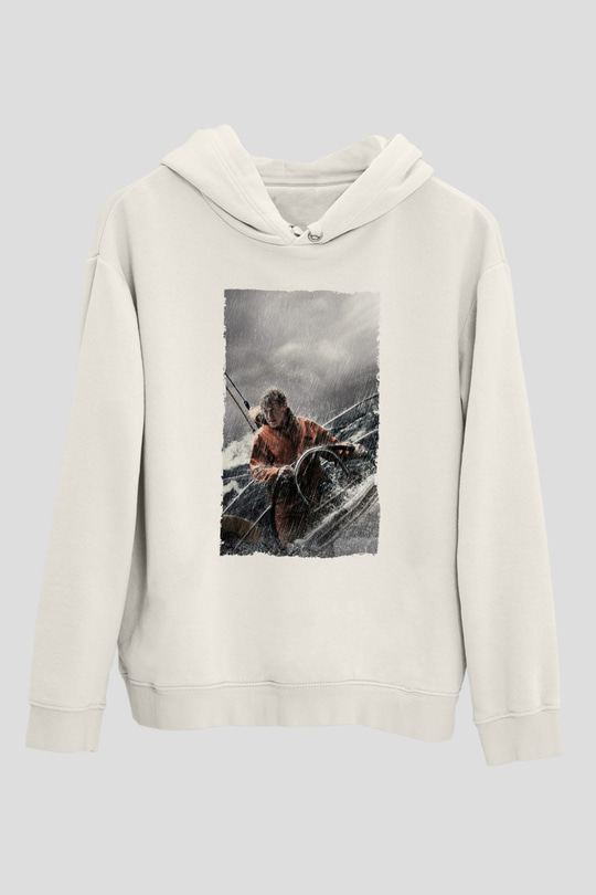 Unisex Sona Doğru - All Is Lost Baskılı Beyaz Kapüşonlu Sweatshirt