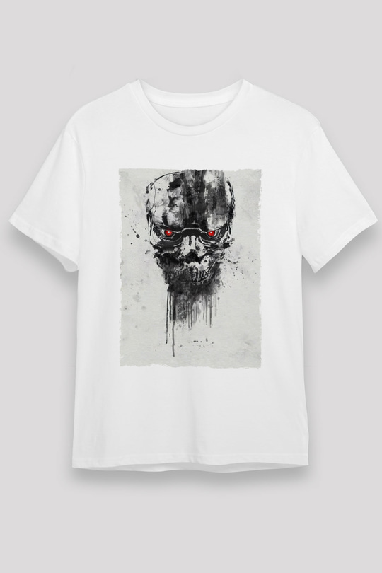 Unisex Terminatör Kara Kader (Terminator Dark Fate) Baskılı Beyaz T-shirt