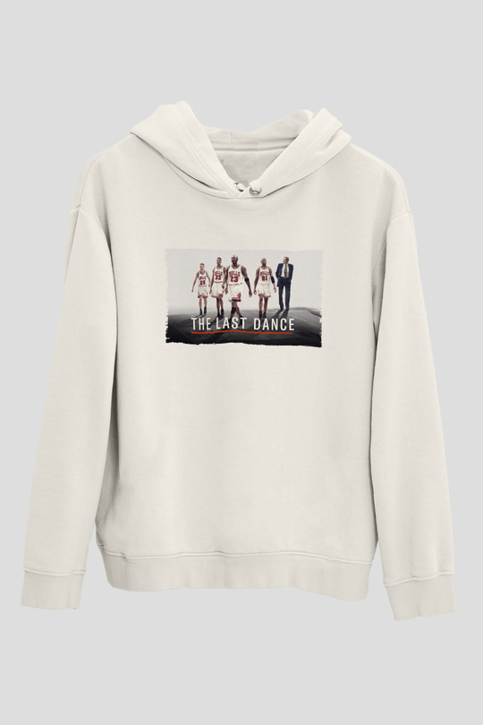 Unisex The Last Dance Baskılı Beyaz Kapüşonlu Sweatshirt