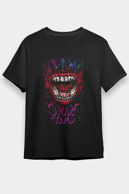 Unisex The Suicide Squad İntihar Timi (The Suicide Squad) Baskılı Siyah Unisex Tshirt