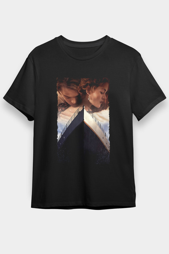 Unisex Titanic Baskılı Siyah Tshirt
