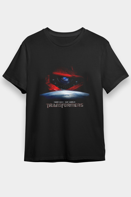 Unisex Transformers 3 Baskılı Siyah T-Shirt