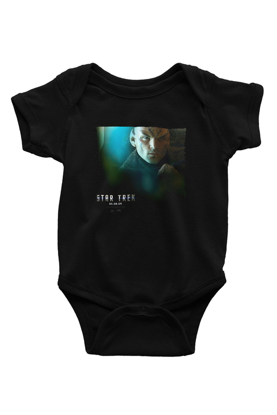 Unisex Uzay Yolu (Star Trek) Baskılı Siyah Bebek Body - Zıbın
