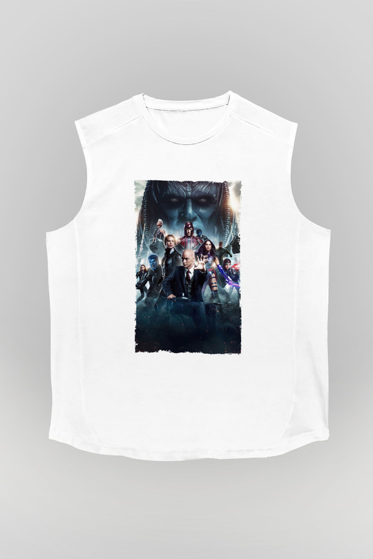 Unisex X-Men Apocalypse Baskılı Beyaz Kolsuz T-shirt
