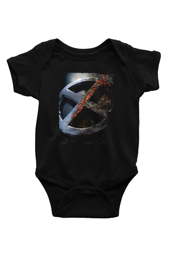 Unisex X-Men Apocalypse Baskılı Siyah Bebek Body - Zıbın