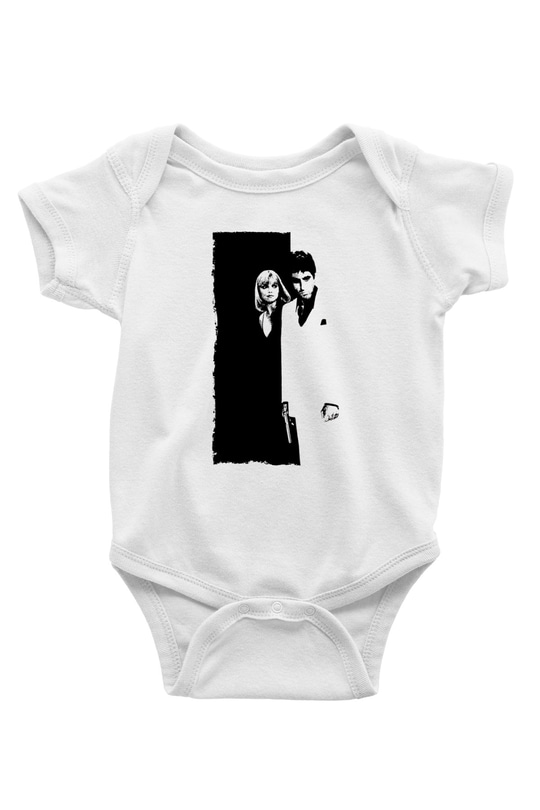 Unisex Yaralı Yüz (Scarface) Baskılı Bebek Body - Zıbın