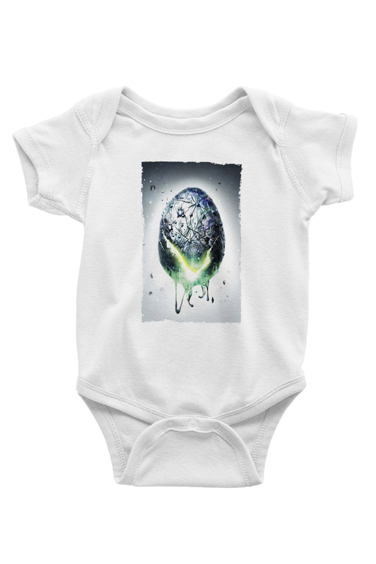 Unisex Yaratık - Alien Baskılı Bebek Body - Zıbın