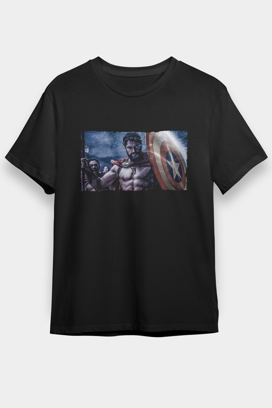 Unisex Yüzbaşı Artemis (Captain) Baskılı Siyah Tshirt