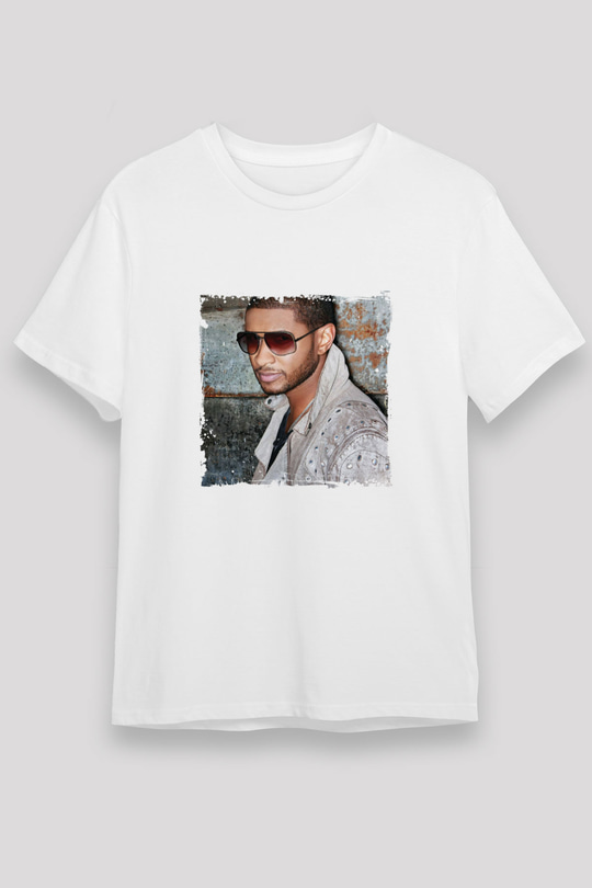 Usher  Baskılı Unisex Beyaz Tişört