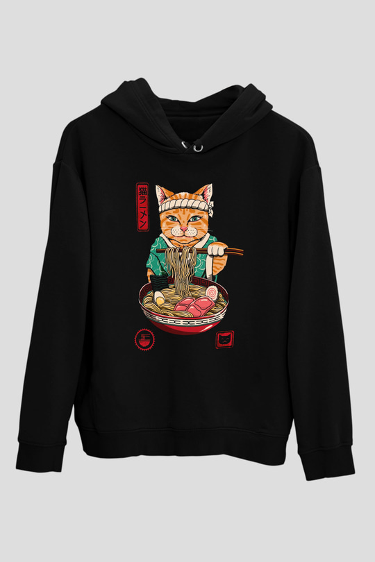 Uzakdoğulu KediSiyah  Unisex Hoodie