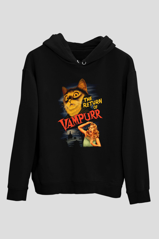 Vampir KediSiyah  Unisex Hoodie