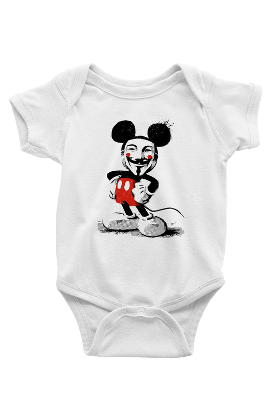 Vendetta Baskılı Beyaz Unisex Bebek Body - Zıbın