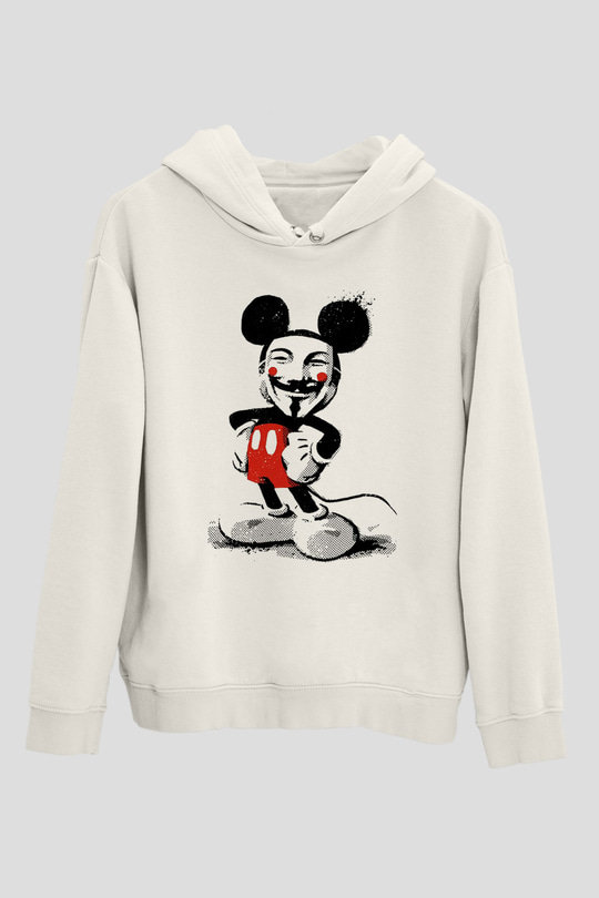 Vendetta Beyaz Unisex Hoodie
