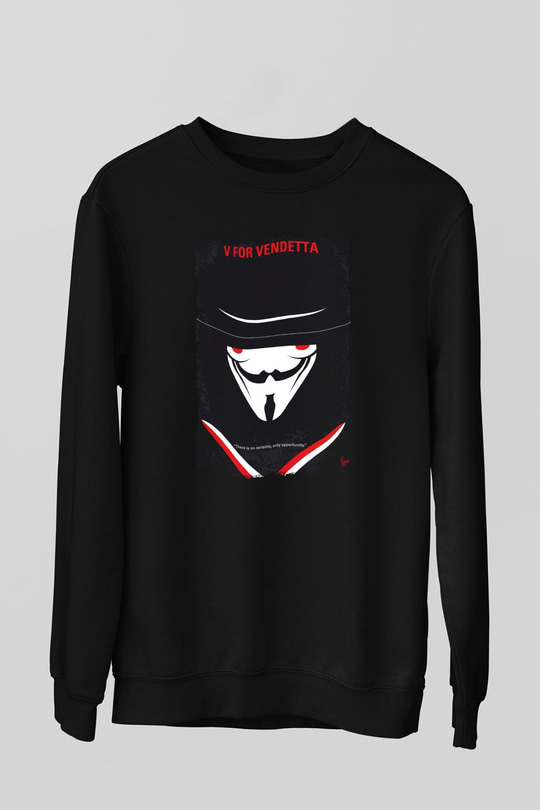 Vendetta Siyah Unisex Sweatshirt