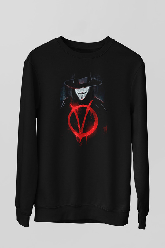 Vendetta Siyah Unisex Sweatshirt