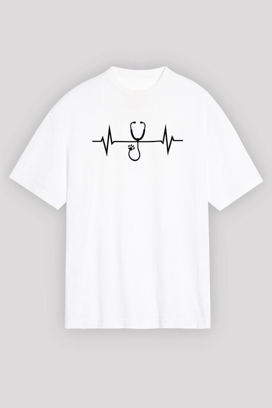 Veteriner Beyaz Unisex Tişört T-Shirt - TişörtFabrikası
