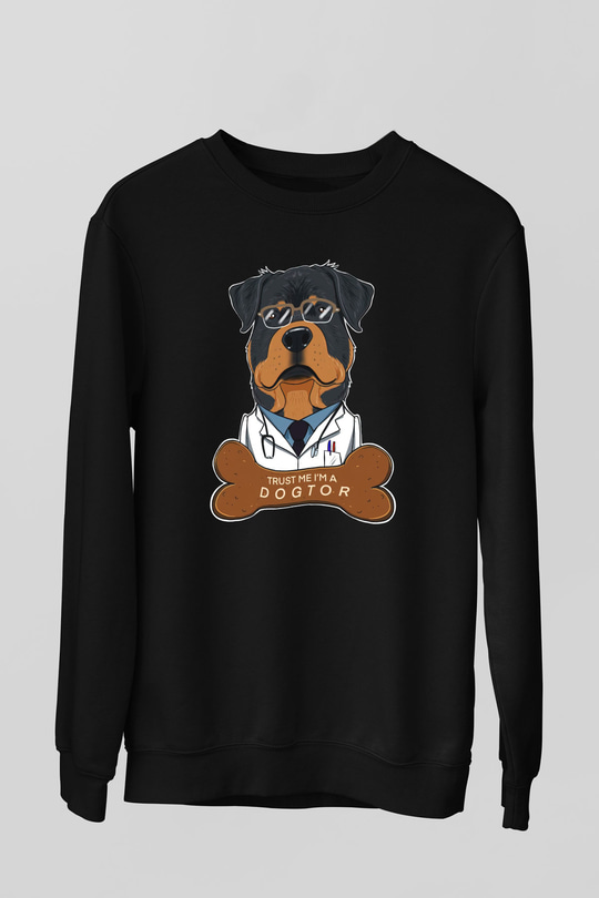 Veteriner Siyah Unisex Sweatshirt