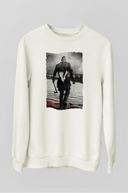 Vikings Beyaz Unisex Sweatshirt