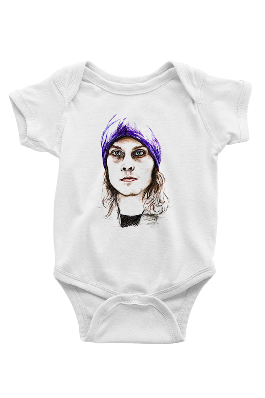 Ville Valo Baskılı Beyaz Unisex Bebek Body - Zıbın