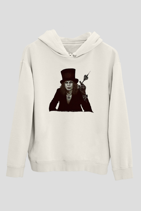 Ville Valo Baskılı Beyaz Unisex Kapüşonlu Sweatshirt