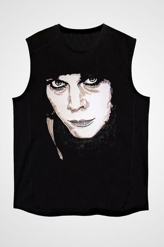 Ville Valo Baskılı Unisex Siyah Kolsuz Tişört - Tshirt
