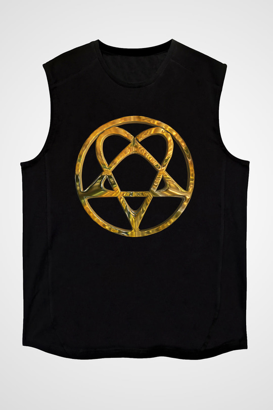 Ville Valo Baskılı Unisex Siyah Kolsuz Tişört - Tshirt