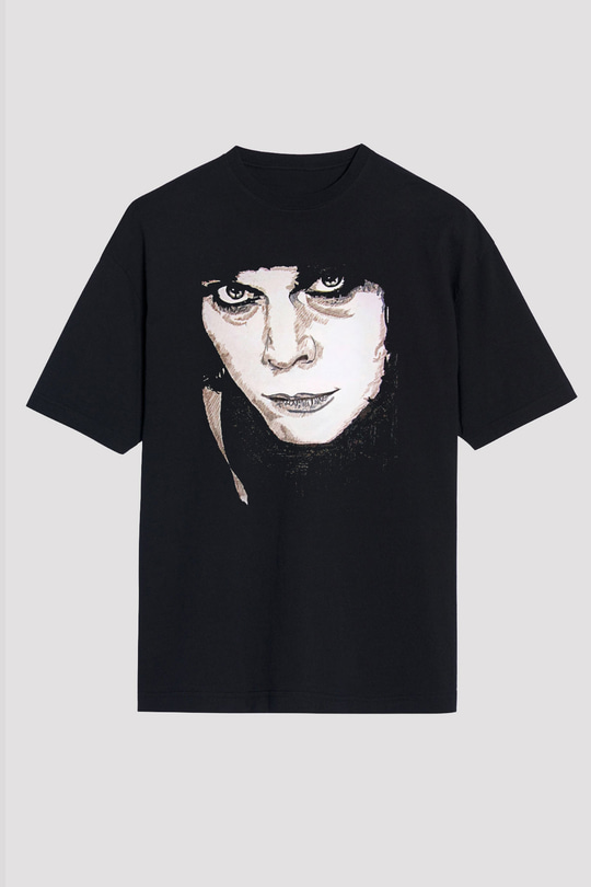 Ville Valo Baskılı Unisex Siyah Oversize Tişört - Tshirt