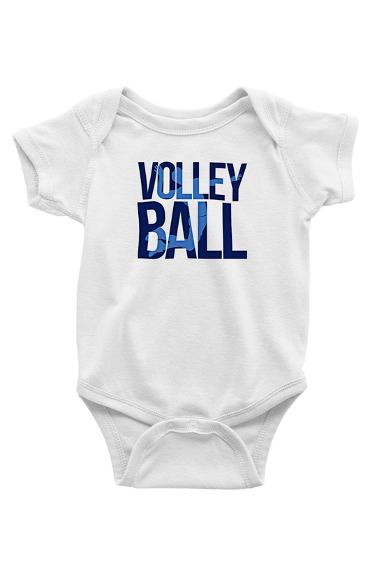Voleybol Baskılı Beyaz Bebek Body - Zıbın