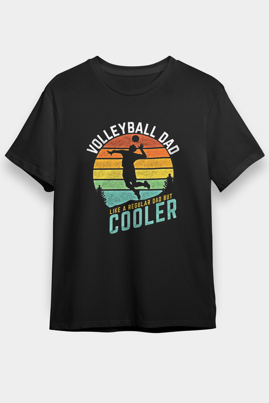 Voleybol - Volleyball Baskılı Unisex Siyah Tişört - Tshirt